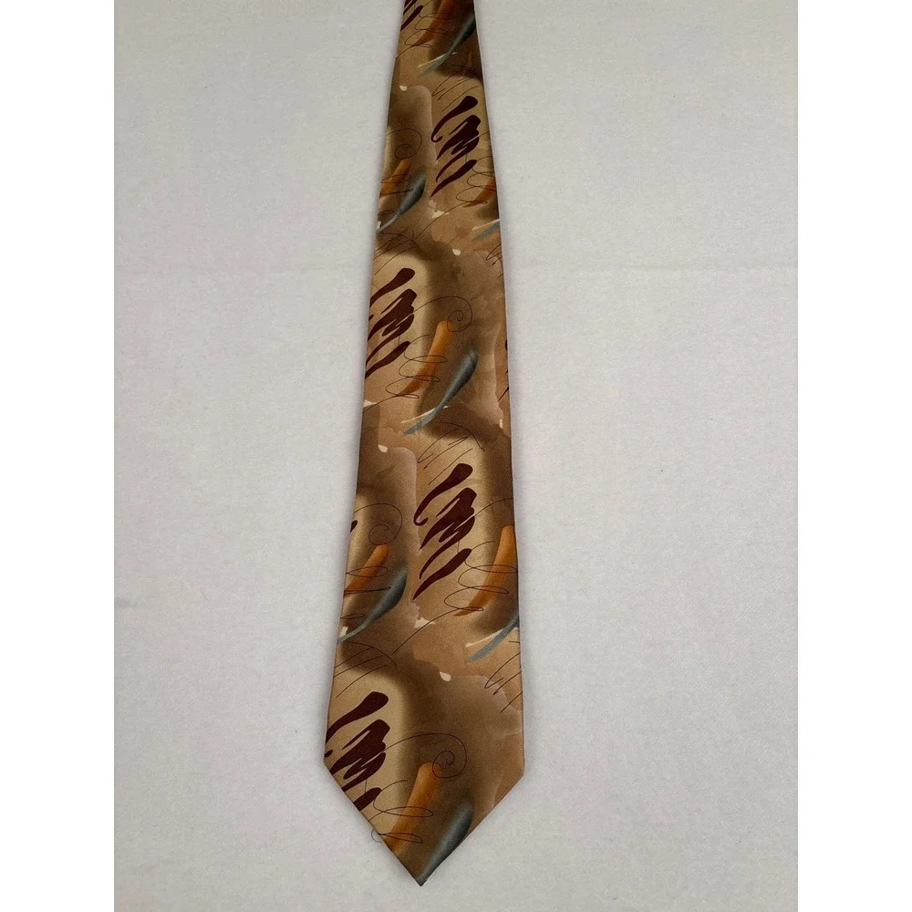 J. Garcia Mens Silk Tie Like‎ a Twittering Machine Limited Edition Tan Brown Art